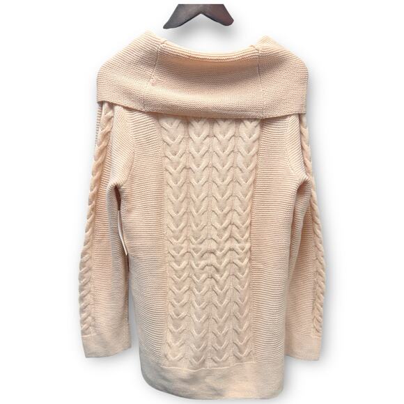 NWT Calvin Klein Cable Knit Cowl Neck Sweater Large - Picture 7 of 11